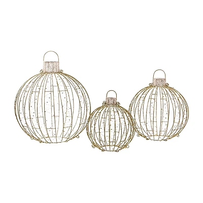Set of 3 LED Lighted Ornaments Christmas Yard Decoration