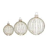 Set of 3 LED Lighted Ornaments Christmas Yard Decoration