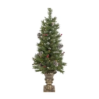 5-Piece Pre-Lit Frosted Verona Berry Pine Artificial Christmas Entryway Set