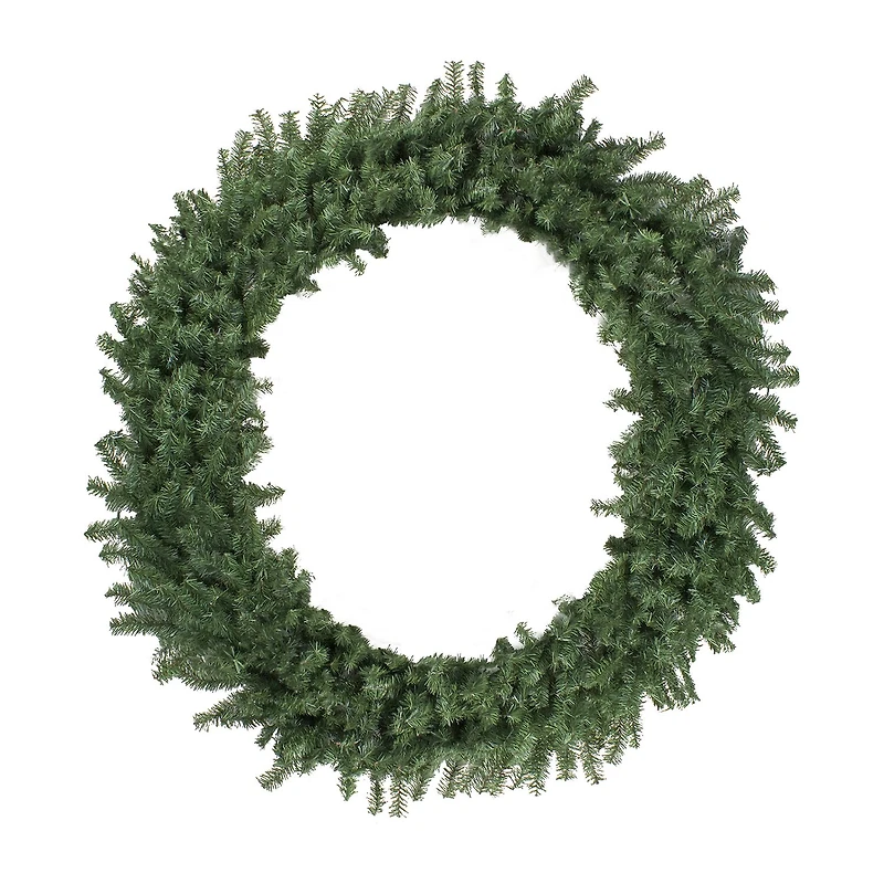 Green Canadian Pine Commercial Size Artificial Christmas Wreath 72-Inch Unlit