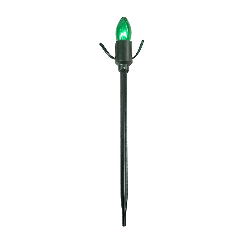 Set of 15 Lighted Red Clear and Green C9 Christmas Pathway Marker Decor