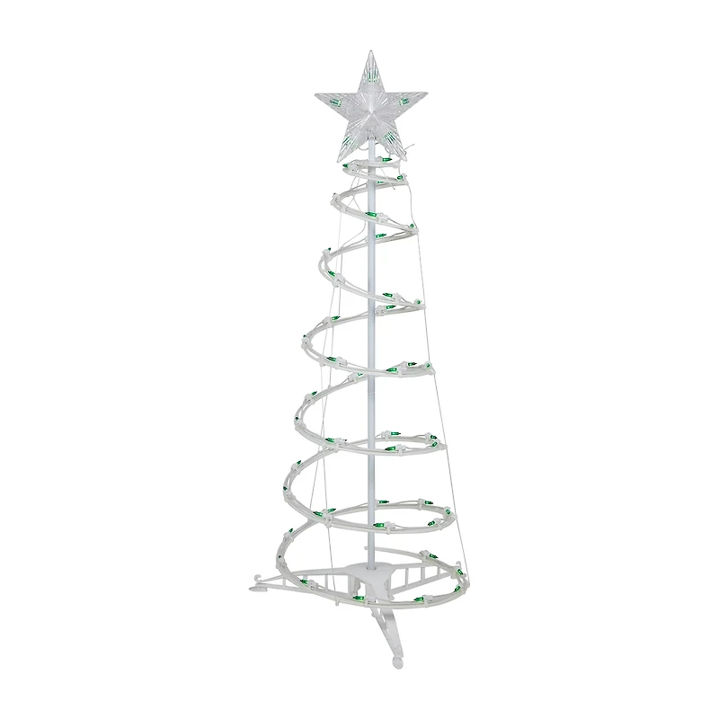 Set of 3 Green Lighted Spiral Christmas Trees 3' 4' and 6'