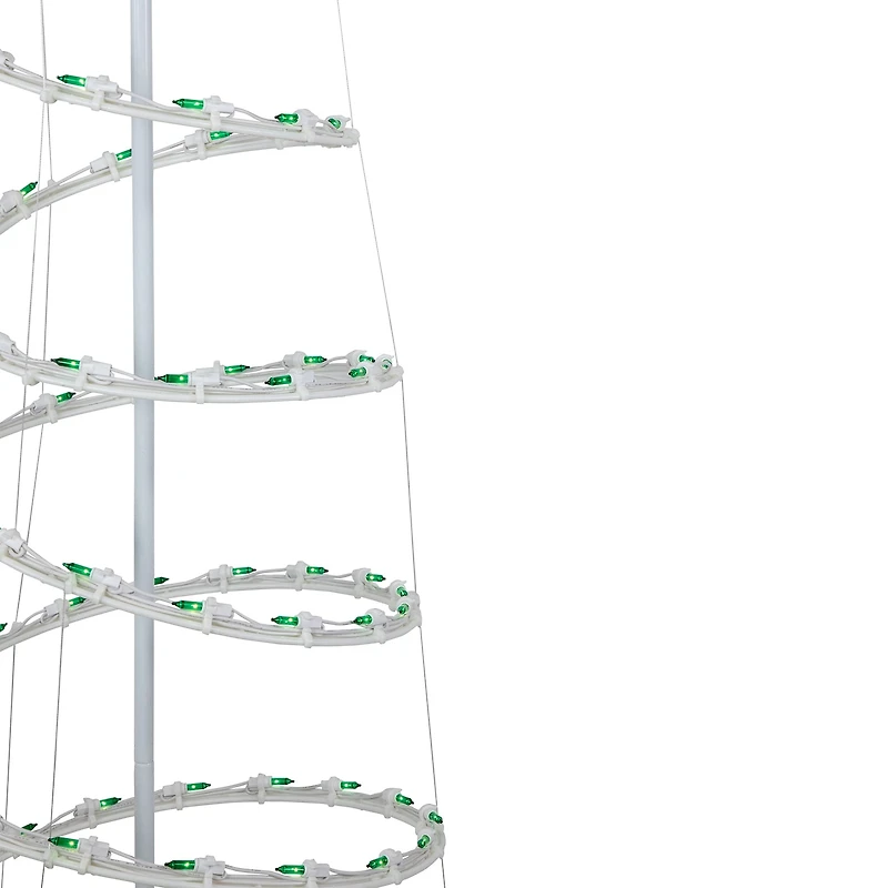 Set of 3 Green Lighted Spiral Christmas Trees 3' 4' and 6'