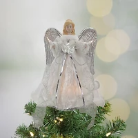 12'' Lighted Silver Angel with Wings Christmas Tree Topper
