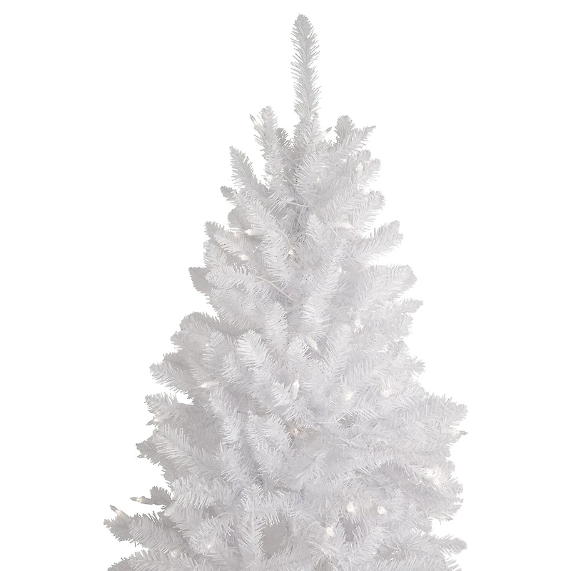 7.5' Pre-Lit Rapids White Pine Pencil Artificial Christmas Tree Clear Lights