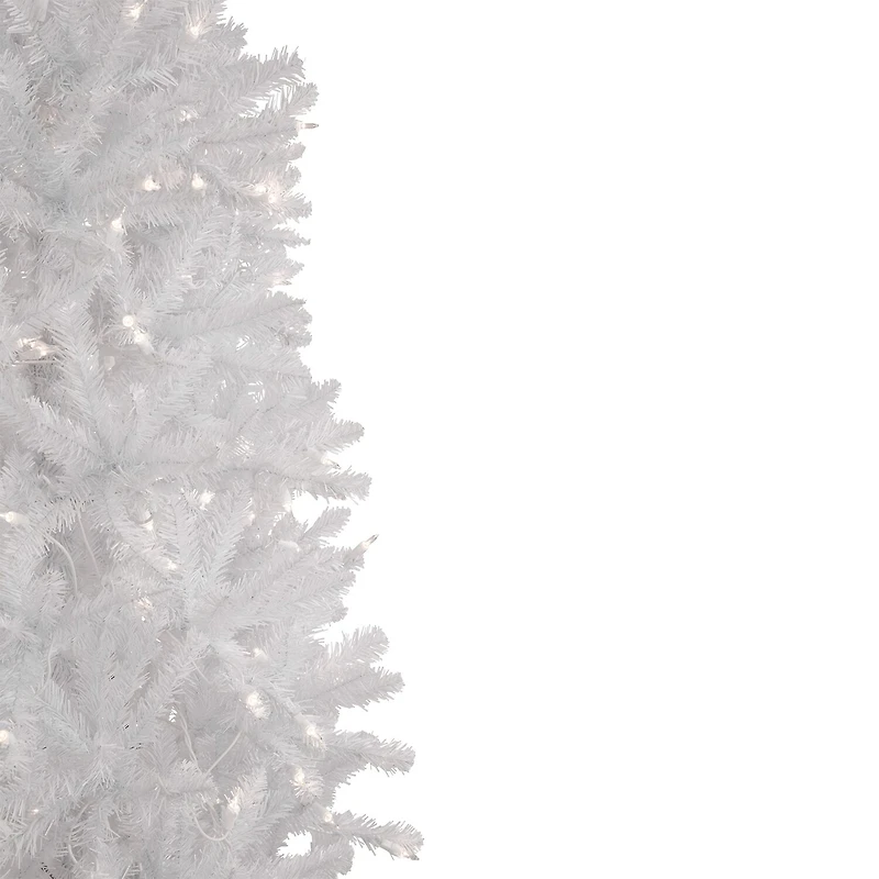 7.5' Pre-Lit Rapids White Pine Pencil Artificial Christmas Tree Clear Lights