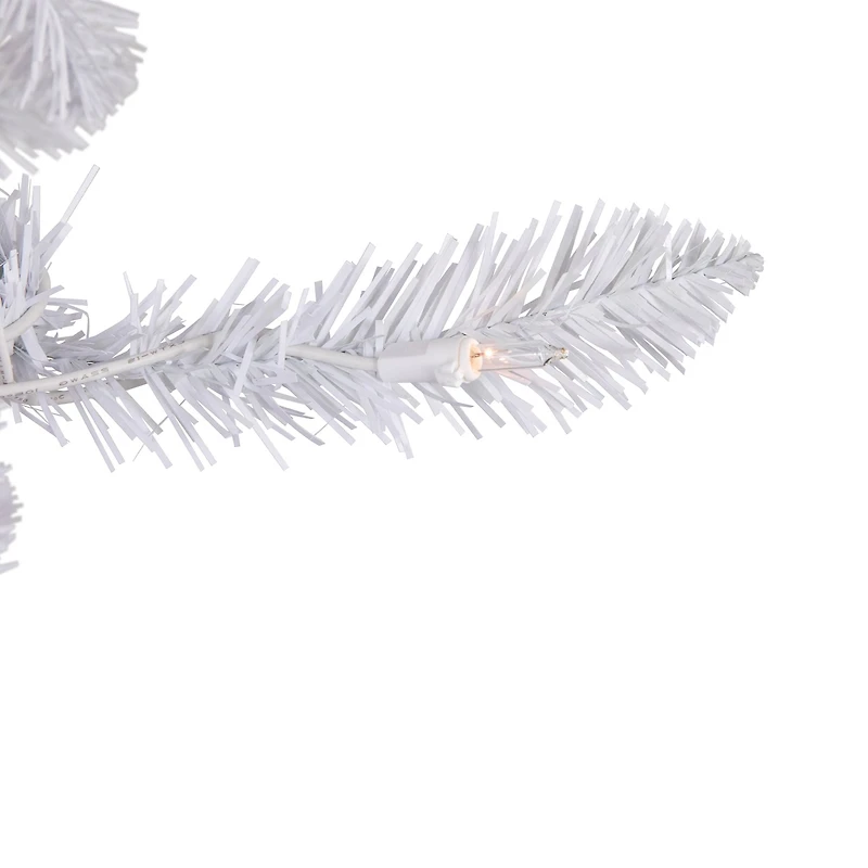 9' Pre-Lit Rapids White Pine Pencil Artificial Christmas Tree Clear Lights