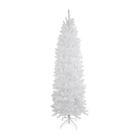 9' Pre-Lit Rapids White Pine Pencil Artificial Christmas Tree  Clear Lights