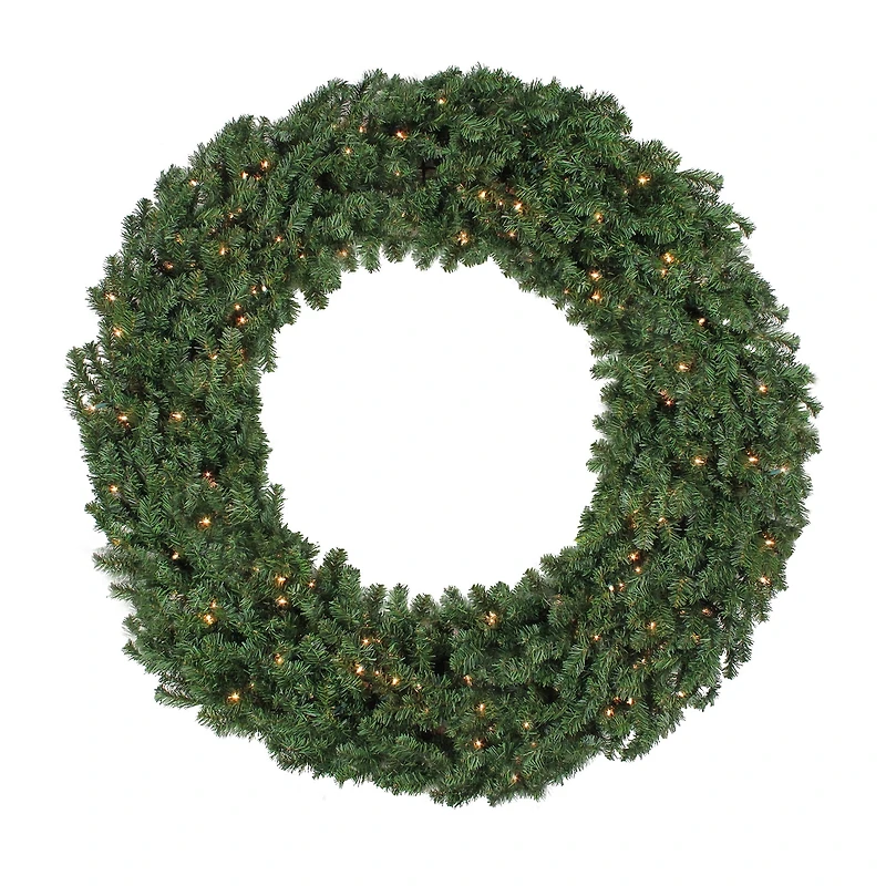 5' Pre-Lit Commercial Canadian Pine Artificial Christmas Wreath Clear Lights