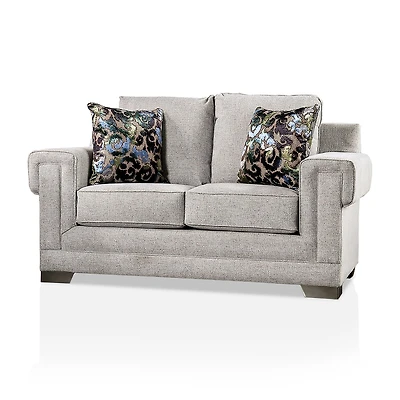 Furniture of America™ Living Room Collection Track-Arm Upholstered Loveseat
