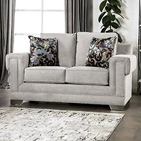 Furniture of America™ Living Room Collection Track-Arm Upholstered Loveseat