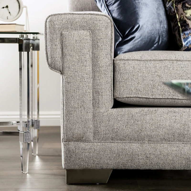 Furniture of America™ Living Room Collection Track-Arm Upholstered Loveseat