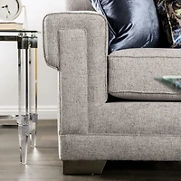 Furniture of America™ Living Room Collection Track-Arm Upholstered Loveseat