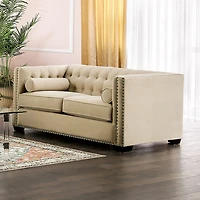 Furniture of America™ Living Room Collection Track-Arm Upholstered Loveseat
