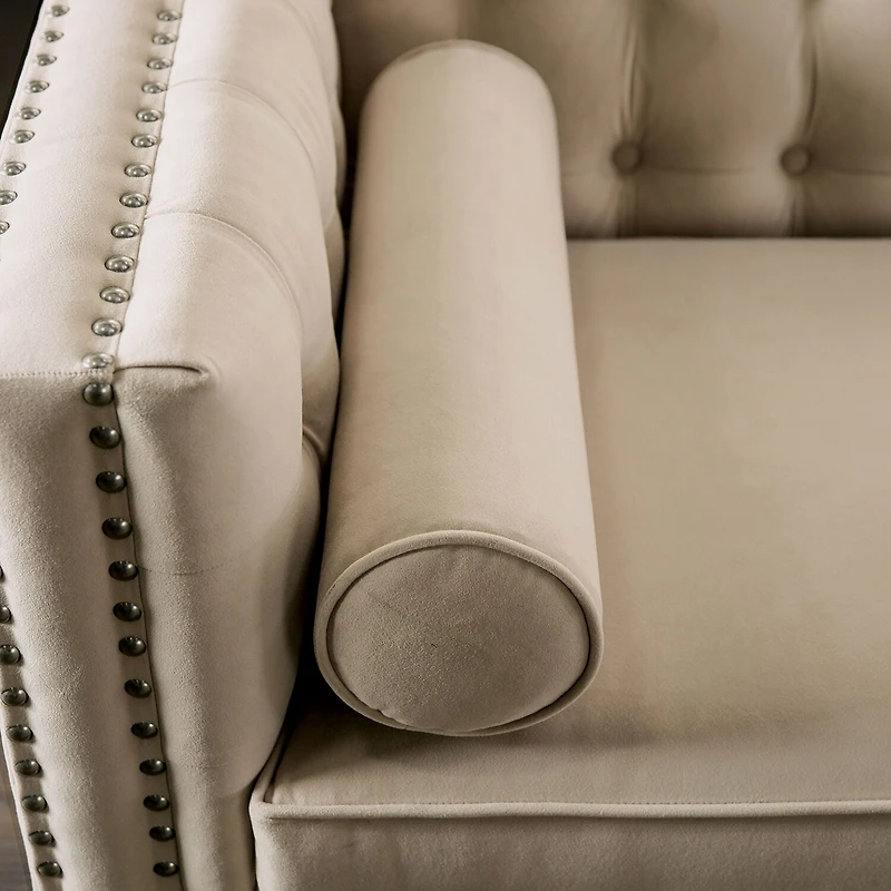 Furniture of America™ Living Room Collection Track-Arm Upholstered Loveseat