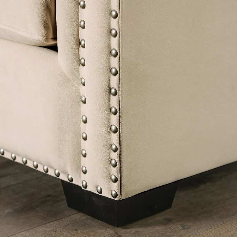 Furniture of America™ Living Room Collection Track-Arm Upholstered Loveseat