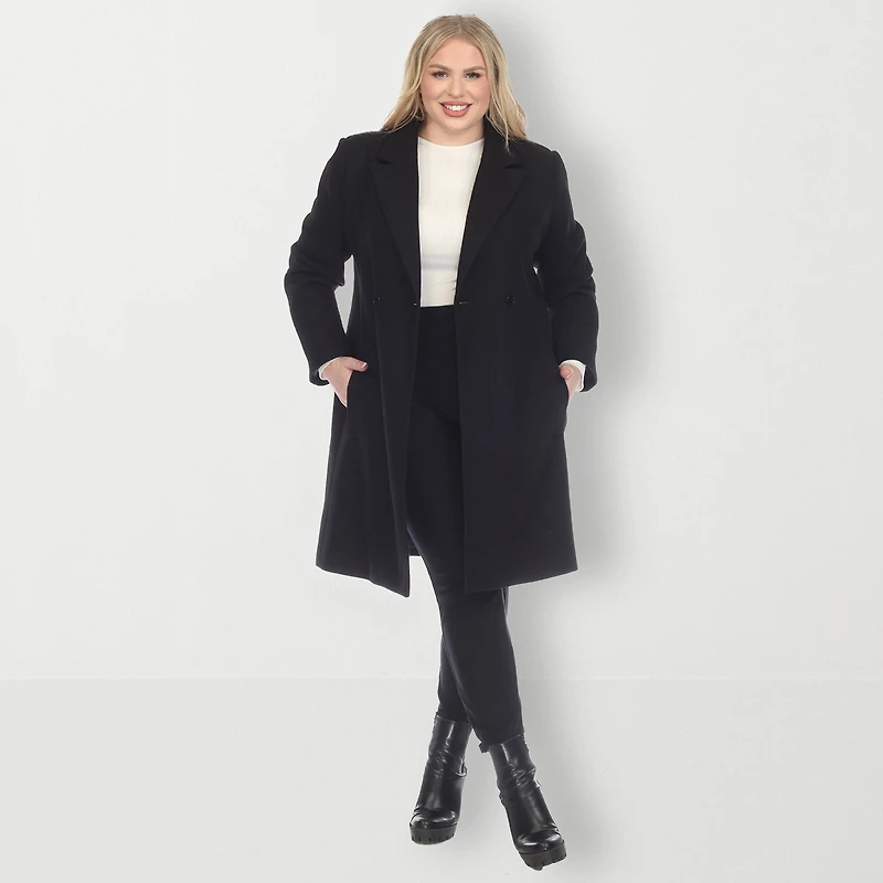 White Mark Womens Plus Lightweight Car Coat