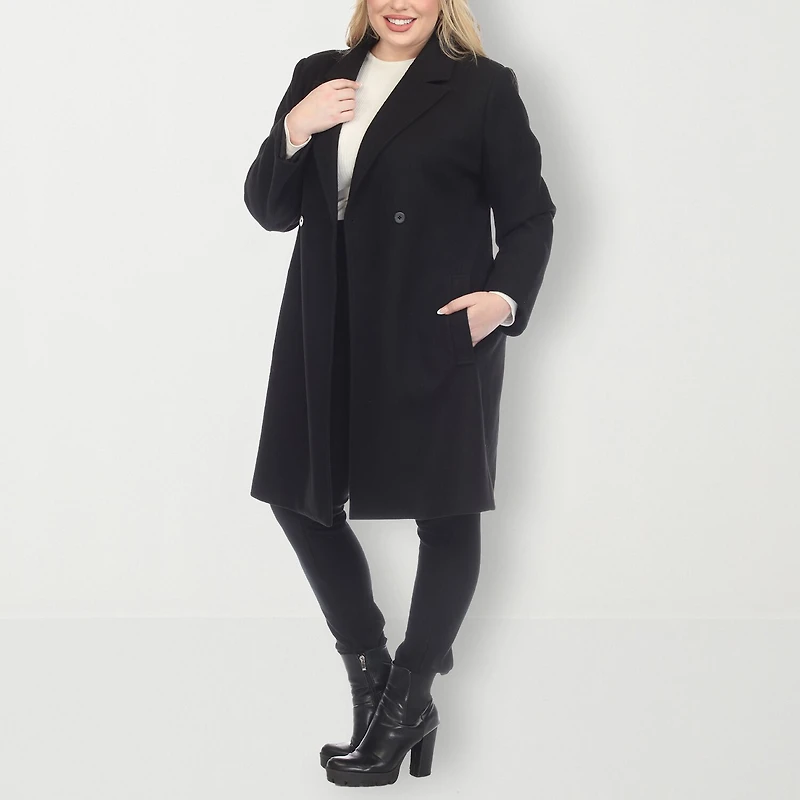 White Mark Womens Plus Lightweight Car Coat