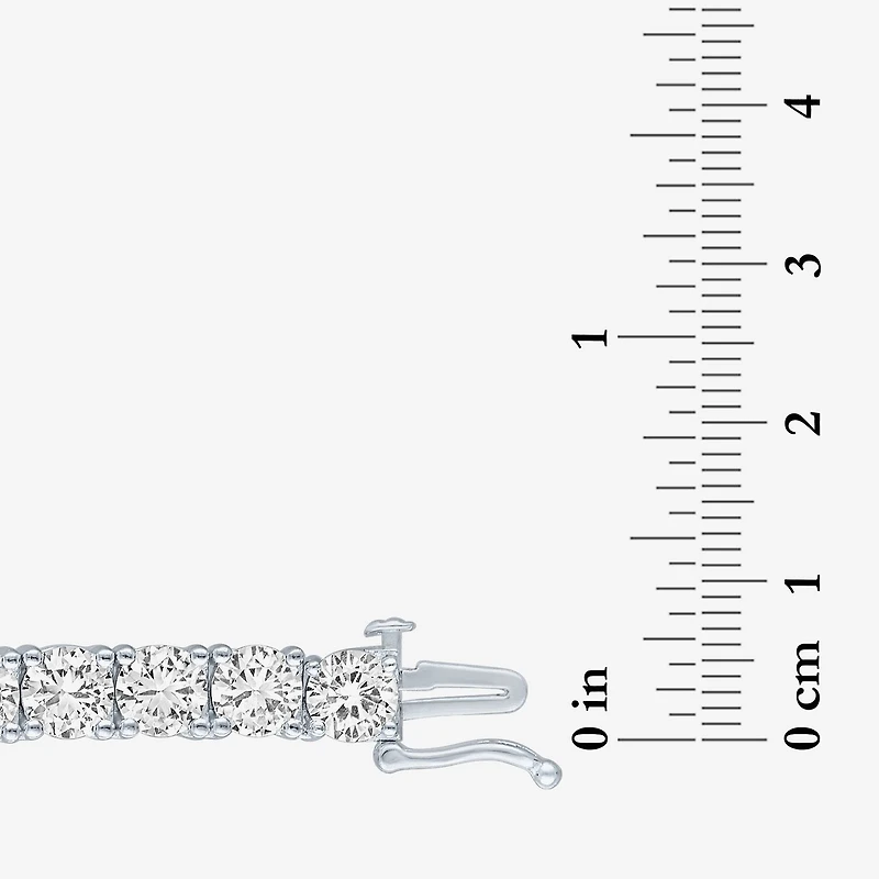 Womens White Sapphire Sterling Silver 18 Inch Tennis Necklace
