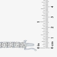 Womens White Sapphire Sterling Silver 18 Inch Tennis Necklace