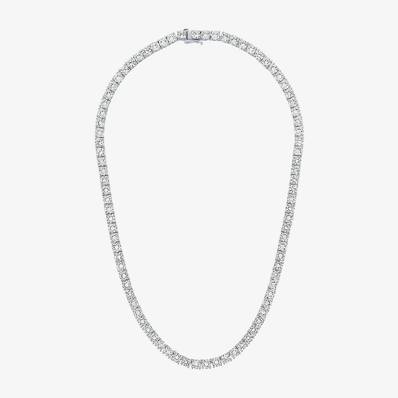 Womens Sapphire Sterling Silver Inch Tennis Necklace