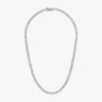 Womens Sapphire Sterling Silver Inch Tennis Necklace