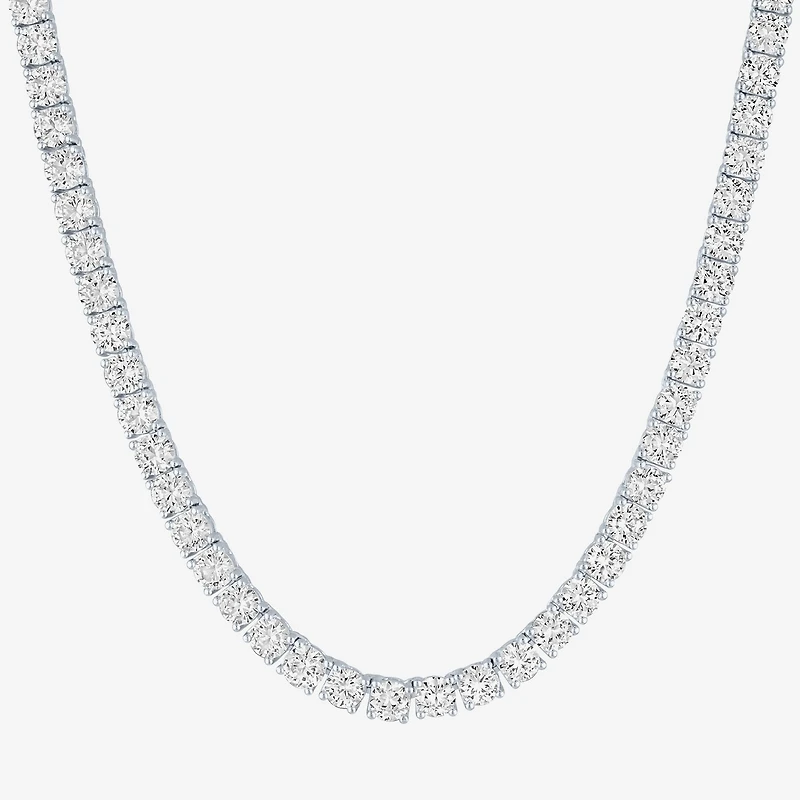 Womens Sapphire Sterling Silver Inch Tennis Necklace