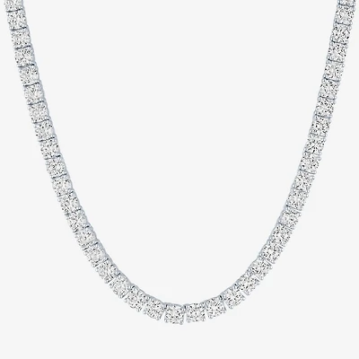 Womens Sapphire Sterling Silver Inch Tennis Necklace