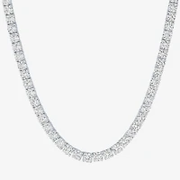 Womens Sapphire Sterling Silver Inch Tennis Necklace