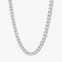 Womens Sapphire Sterling Silver Inch Tennis Necklace