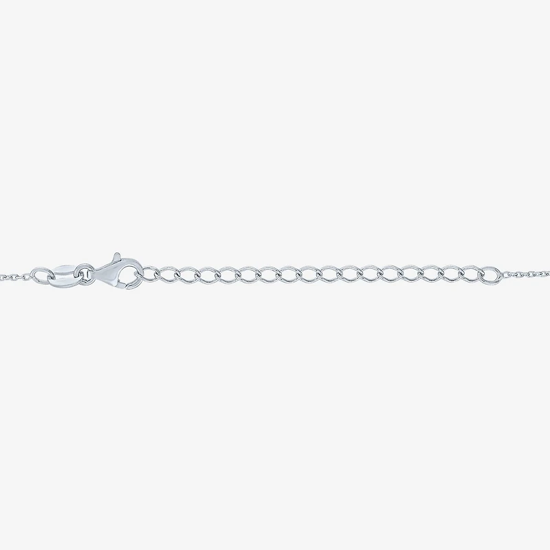 Zodiac Lab Created White Sapphire Sterling Silver Round 16 Inch Pendant Necklace