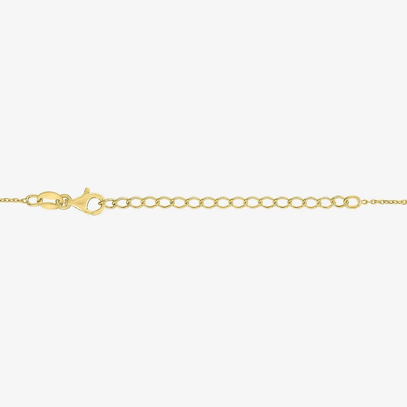 Zodiac Womens Lab Created White Sapphire 14K Gold Over Silver Round Pendant Necklace