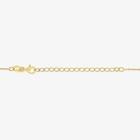 Zodiac Womens Lab Created White Sapphire 14K Gold Over Silver Round Pendant Necklace