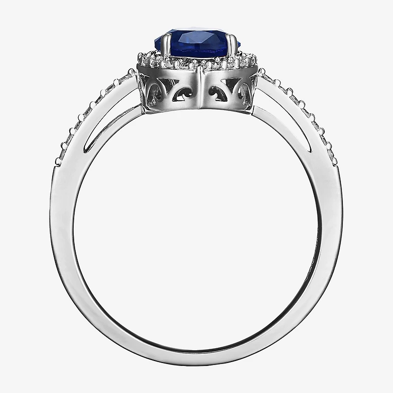 Womens Gemstone Sterling Silver Pear Cocktail Ring