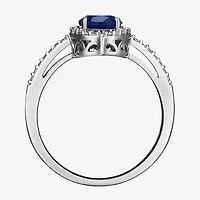 Womens Gemstone Sterling Silver Pear Cocktail Ring