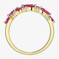 2MM Gemstone 18K Gold Over Silver Band