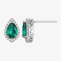 Gemstone Sterling Silver 11.2mm Pear Stud Earrings