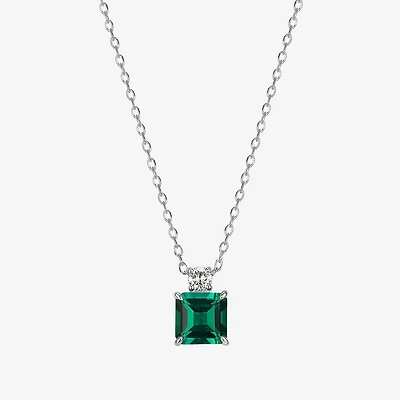 Womens Gemstone Sterling Silver Pendant Necklace