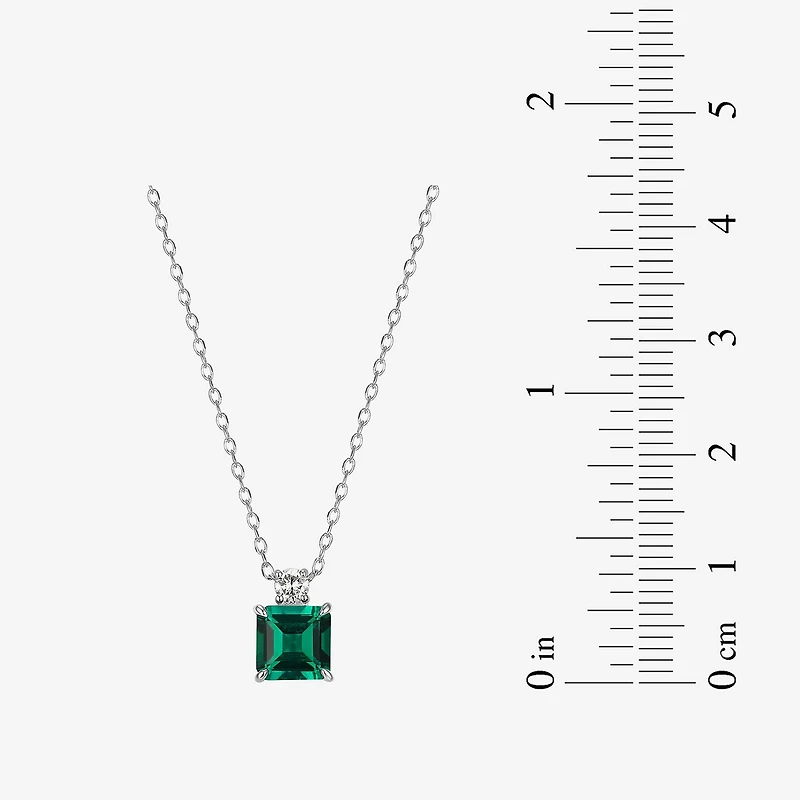 Womens Gemstone Sterling Silver Pendant Necklace