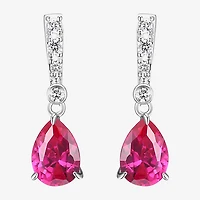 Gemstone Sterling Silver Pear Drop Earrings