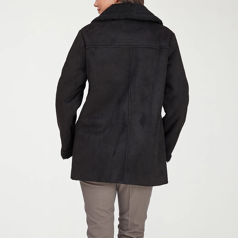 Frye and Co. Womens Faux Shearling Midweight Coat