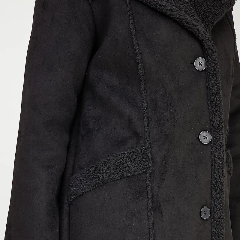 Frye and Co. Womens Faux Shearling Midweight Coat