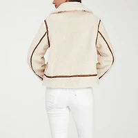 Frye and Co. Womens Faux Fur Midweight Bomber Coat