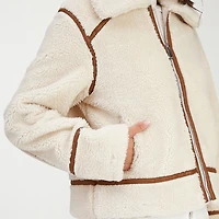 Frye and Co. Womens Faux Fur Midweight Bomber Coat