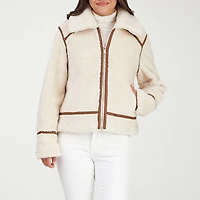 Frye and Co. Womens Faux Fur Midweight Bomber Coat