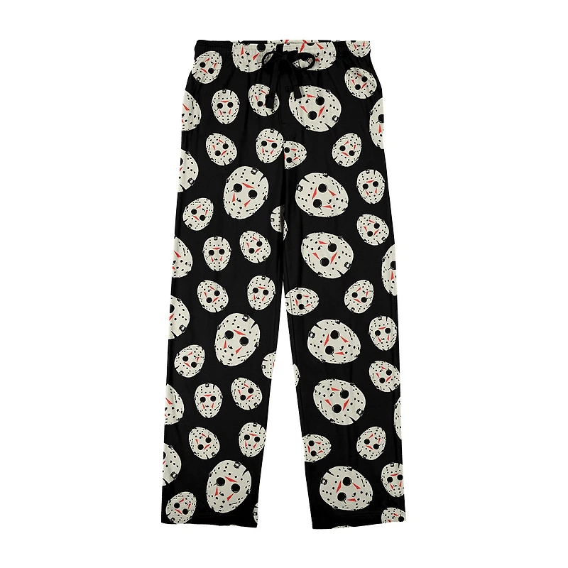 Friday The 13th Jason Mask Mens Fleece 1 Pair Pajama Pants