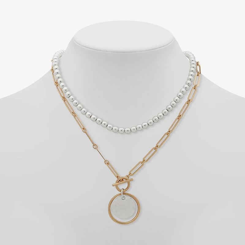 a.n.a Two Tone Womens 16 Inch Strand Necklace