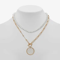 a.n.a Two Tone Womens 16 Inch Strand Necklace