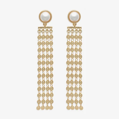 Bijoux Bar Gold Tone Womens Simulated Pearl Drop Earrings