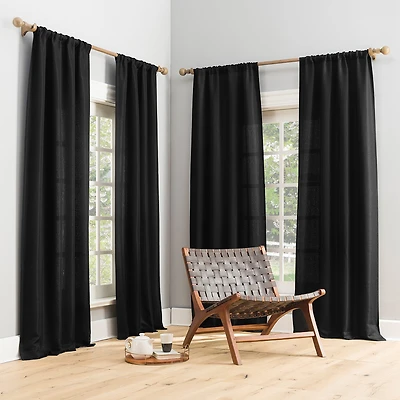 Sun Zero Dasan Rod Pocket Grommet Top Blackout Set of 4 Curtain Panel